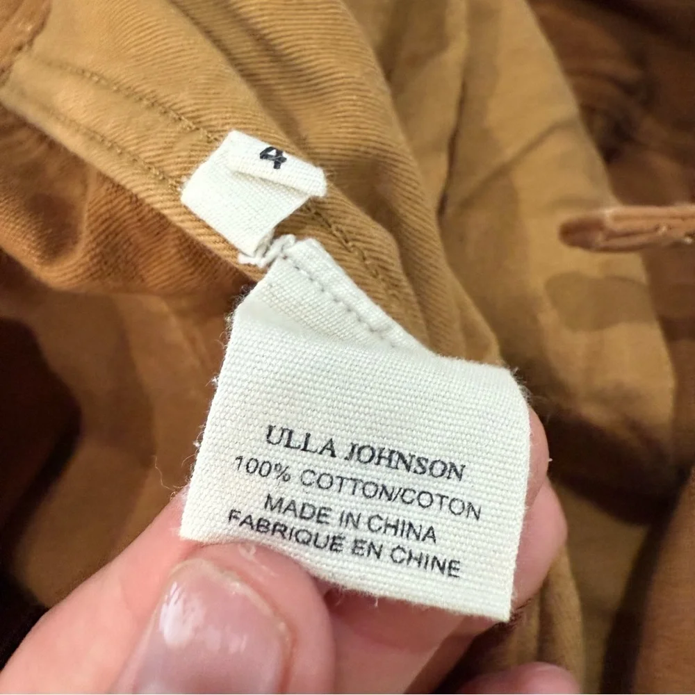 Ulla Johnson Pants Moleskin Sabi Straight Leg Belted in Tobacco Brown